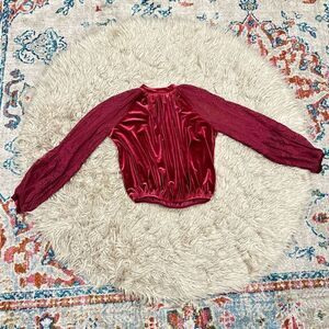Free people velvet and lace blouse XS